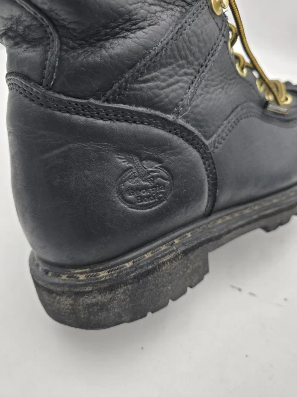 Georgia Boot GBOT078 Men's 8W Black Waterproof Steel Toe Logger Work Boots USA